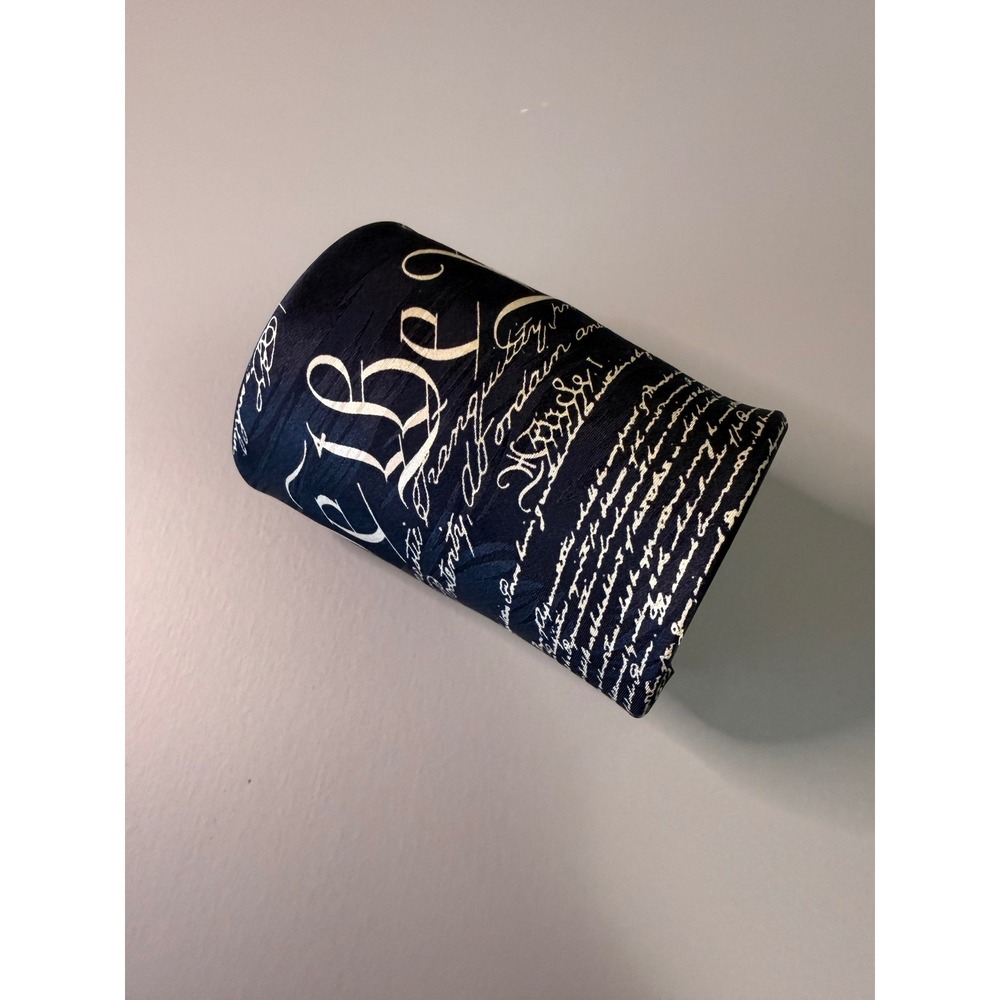 Museum Artifacts Navy Blue Silk We the People Constitution Vintage Necktie
